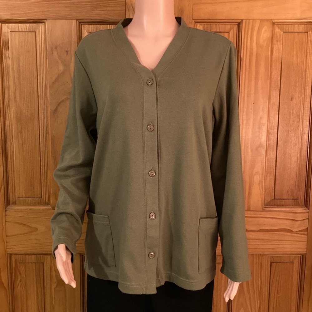NWOT Blair Vintage 90s Cardigan Buttoned Green Size L Large